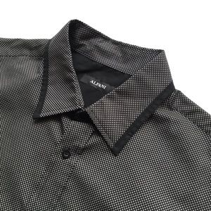 Alfani Long Sleeve Button Down Shirt, Black, Large